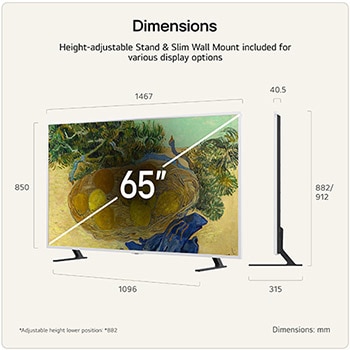 65 inch LG Gallery TV AI with frame LX7 4K ART TV 2026