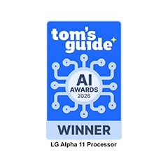 Tom’s Guide AI Award 2026 Winner badge for the LG Alpha 11 Processor.