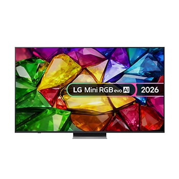 Front view of 75 inch LG Mini RGB evo AI MRGB88 4K Smart TV 75MRGB88B6B