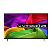 Front view of 50 inch LG NANO 4K UHD AI NU80 Smart TV 2026 50NU800B6LC