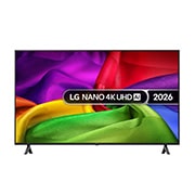 Front view of 55 inch LG NANO 4K UHD AI NU80 Smart TV 2026 55NU800B6LA