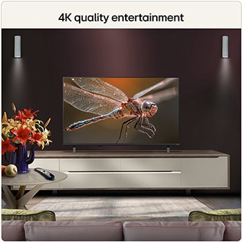 LG NANO 4K UHD AI NU85 features AI Hub for personalization, with an AI icon above a remote control surrounded by labels for Multi AI Search, AI Concierge, AI Voice ID with My Page, AI Chatbot, AI Picture Wizard, and AI Sound Wizard.
