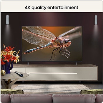 LG NANO 4K UHD AI NU85 features AI Hub for personalization, with an AI icon above a remote control surrounded by labels for Multi AI Search, AI Concierge, AI Voice ID with My Page, AI Chatbot, AI Picture Wizard, and AI Sound Wizard.