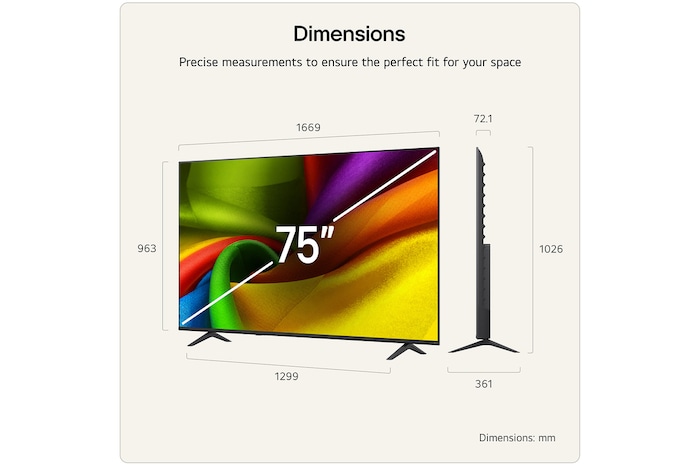 LG NANO 4K UHD AI NU85 Ultra Big TV is wall-mounted in a living space, showing a sports victory scene with confetti and a trophy, emphasizing vivid color, clear detail, and an immersive sense of scale.