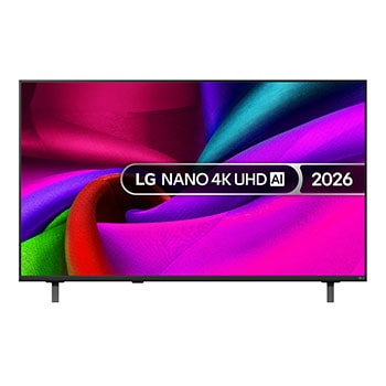 Front view of 98 inch LG NANO 4K UHD AI NU90 Smart TV 2026 98NU900B6LB