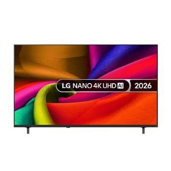 Front view of 65 inch LG NANO 4K UHD AI NU8E Smart TV 2026   65NU8E0B3LA