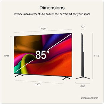 LG NANO 4K UHD AI NU85 Ultra Big TV is wall-mounted in a living space, showing a sports victory scene with confetti and a trophy, emphasizing vivid color, clear detail, and an immersive sense of scale.