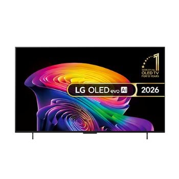 Front view of 42 inch LG OLED evo AI C6 4K Smart TV 2026 OLED42C66LB