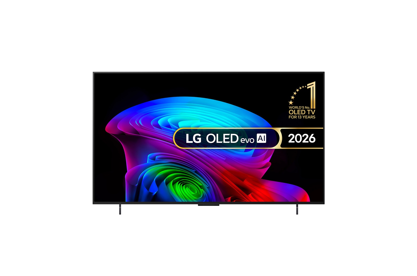Front view of 42 inch LG OLED evo AI C6 4K Smart TV 2026 OLED42C6ELB