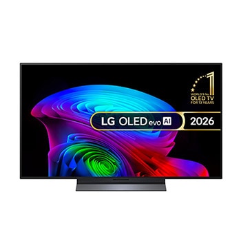 Front view of 48 inch LG OLED evo AI C6 4K Smart TV 2026 OLED48C6ELB