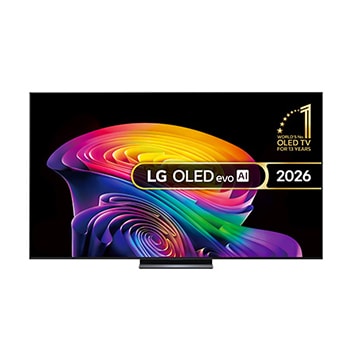 Front view of 83 inch LG OLED evo AI C6 4K Smart TV 2026 OLED83C64LA