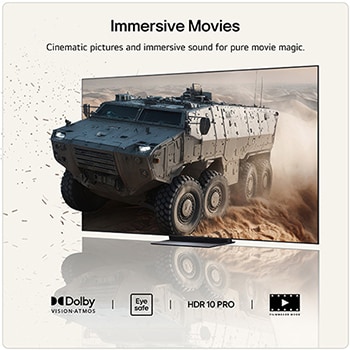 LG OLED evo AI C6 for Unbeatable Gameplay in 4K 165Hz shows a high-speed racing game with a yellow open-wheel car in motion, bold “WIN” text on screen, and NVIDIA G-SYNC and AMD FreeSync Premium logos at the top.