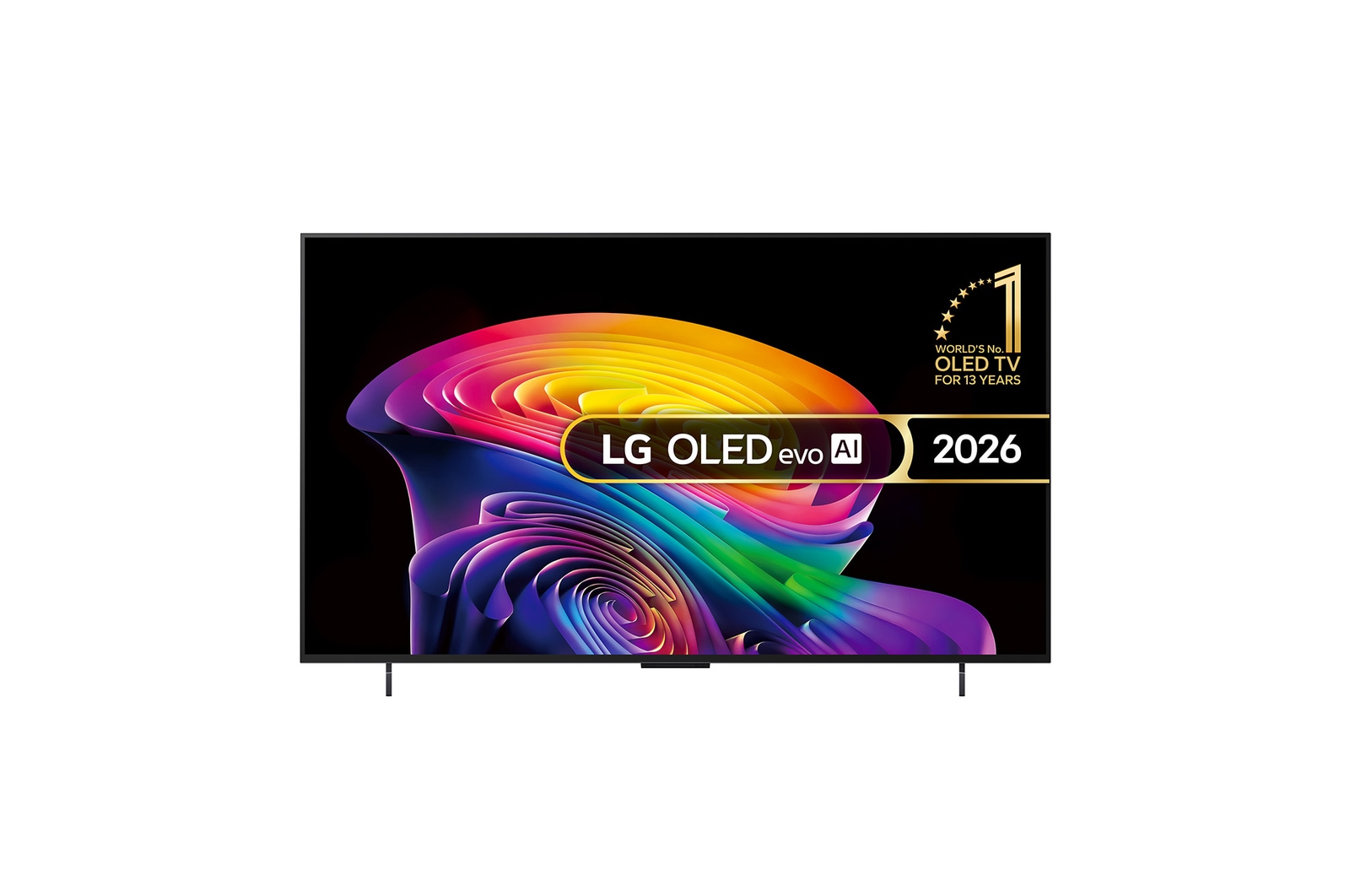 Front view of 42 inch LG OLED evo AI C6 4K Smart TV 2026 OLED42C64LA