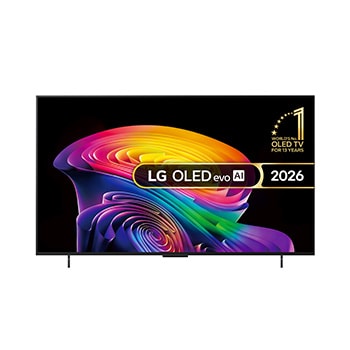 Front view of 42 inch LG OLED evo AI C6 4K Smart TV 2026 OLED42C64LA