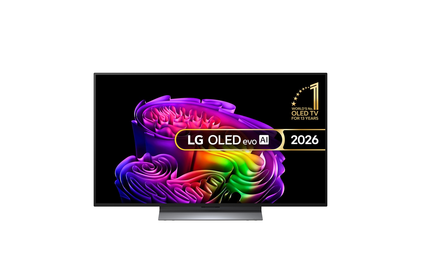 Front view of 48 Inch LG OLED evo AI G6 4K Smart TV 2026 OLED48G66LS