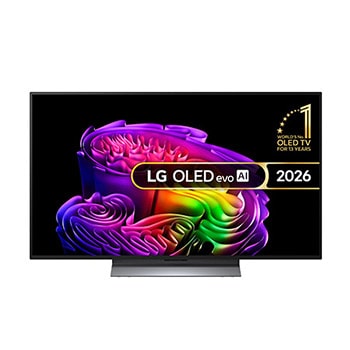 Front view of 48 Inch LG OLED evo AI G6 4K Smart TV 2026 OLED48G66LS