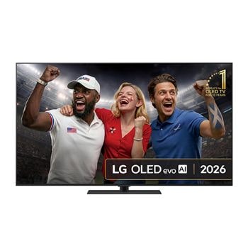 Front view of 65 inch LG OLED evo AI G6 4K Smart TV 2026 OLED65G66LS