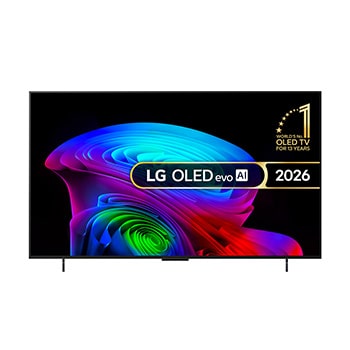 Front view of 42 inch LG OLED evo AI C6 4K Smart TV 2026 OLED42C6ELB