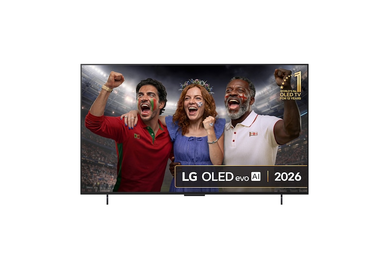 Front view of 42 inch LG OLED evo AI C6 4K Smart TV 2026 OLED42C64LA