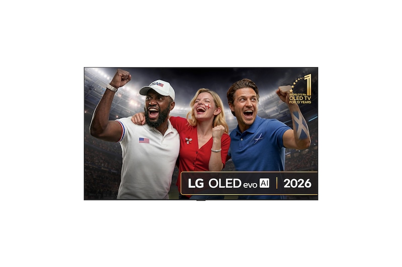 Front view of 97 inch LG OLED evo AI G6 4K Smart TV 2026 OLED97G64LW