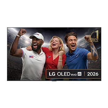 Front view of 77 inch LG OLED evo AI G6 4K Smart TV 2026 OLED77G64LW