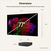 77 inch Wallpaper TV LG OLED evo AI W6 True Wireless 4K Smart TV 2026