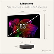 83 inch Wallpaper TV LG OLED evo AI W6 True Wireless 4K Smart TV 2026