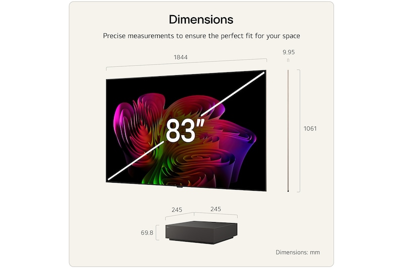 83 inch Wallpaper TV LG OLED evo AI W6 True Wireless 4K Smart TV 2026