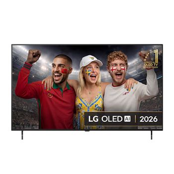 Front view of 55 inch LG OLED AI B6 4K Smart TV 2026 OLED55B65LA