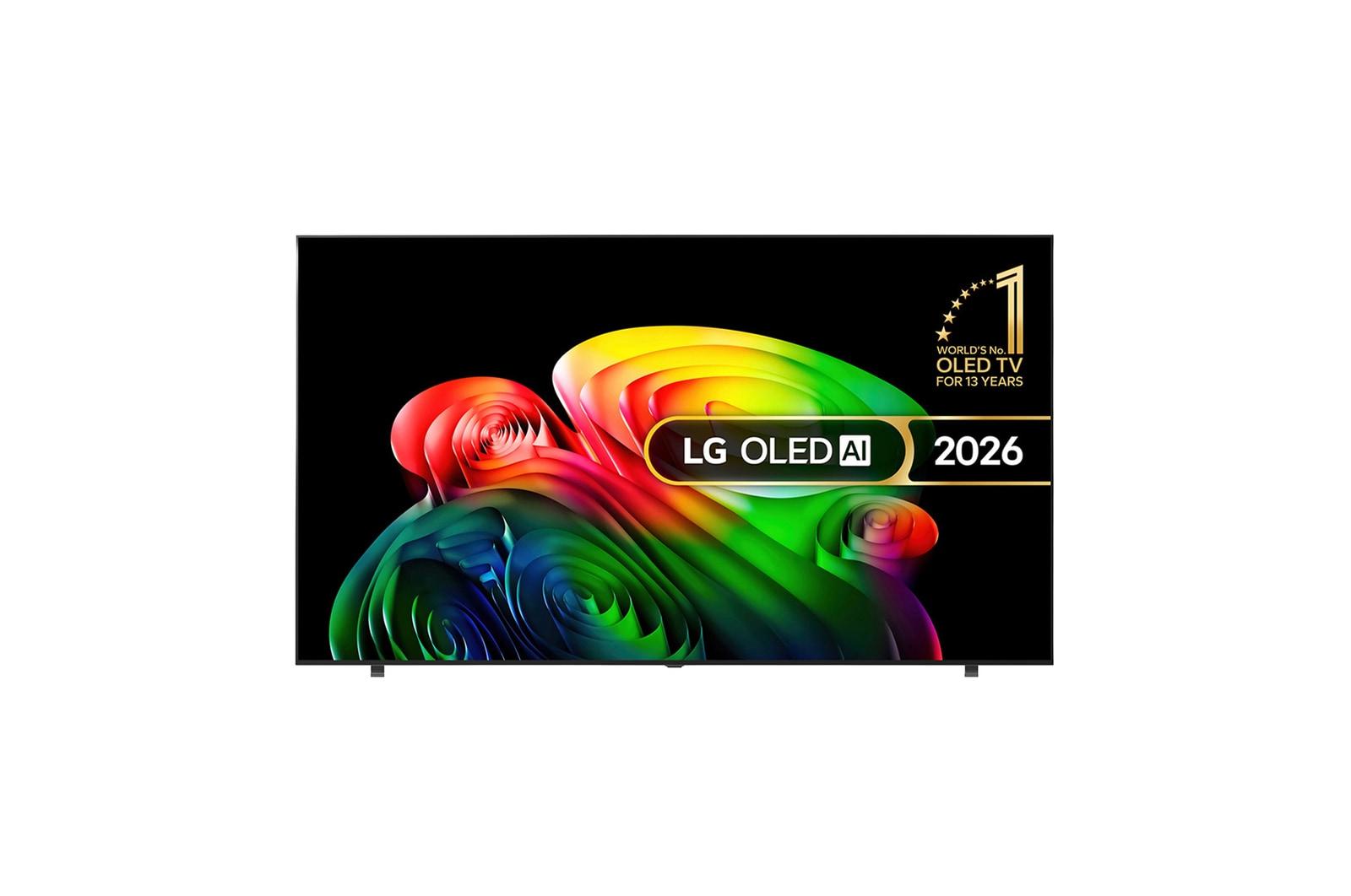 Front view of 83 inch LG OLED AI B6 4K Smart TV 2026 OLED83B65LA