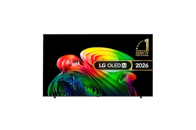 Front view of 83 inch LG OLED AI B6 4K Smart TV 2026 OLED83B65LA