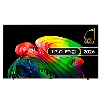 Front view of 83 inch LG OLED AI B6 4K Smart TV 2026 OLED83B65LA