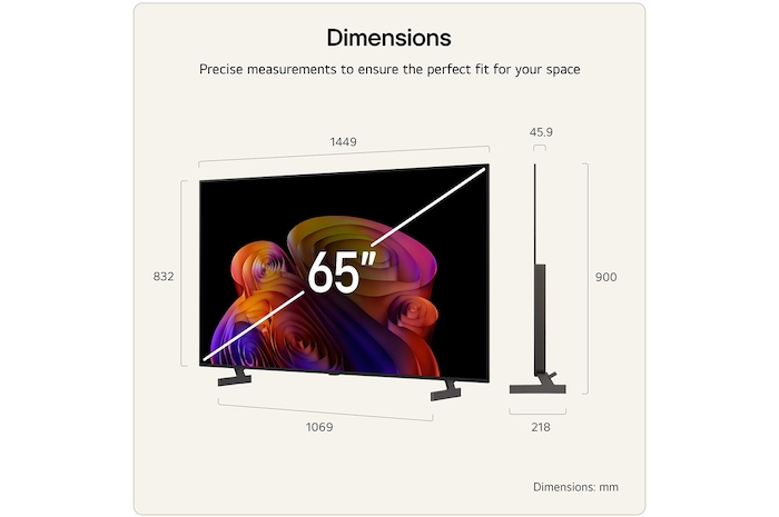 65 Inch LG OLED AI B6E 4K Smart TV 2026