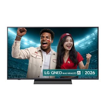 Front view of 55 inch LG QNED evo AI QNED8E Mini LED 4K Smart TV 2026 55QNED8EB3B