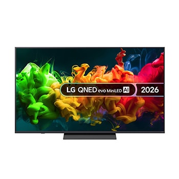 Front view of 65 inch LG QNED evo AI QNED8E Mini LED 4K Smart TV 2026 65QNED8EB3B