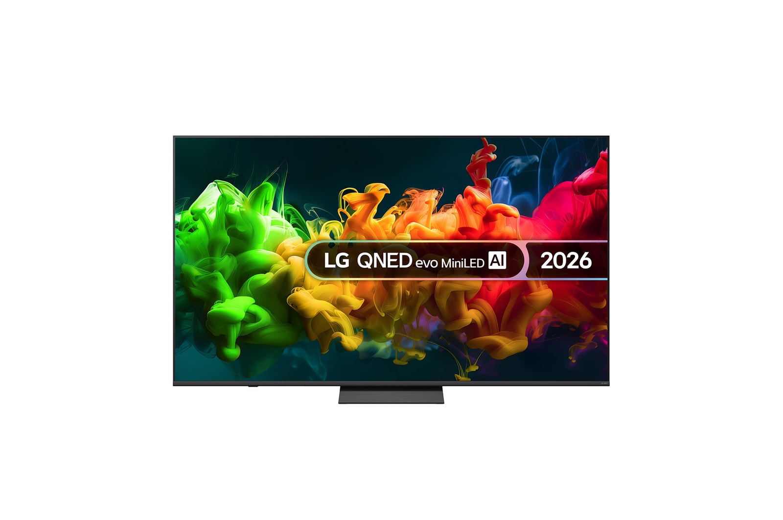 Front view of 75 inch LG QNED evo AI QNED8E Mini LED 4K Smart TV 2026 75QNED8EB3A