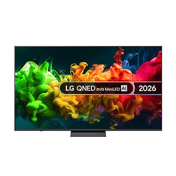 Front view of 75 inch LG QNED evo AI QNED8E Mini LED 4K Smart TV 2026 75QNED8EB3A