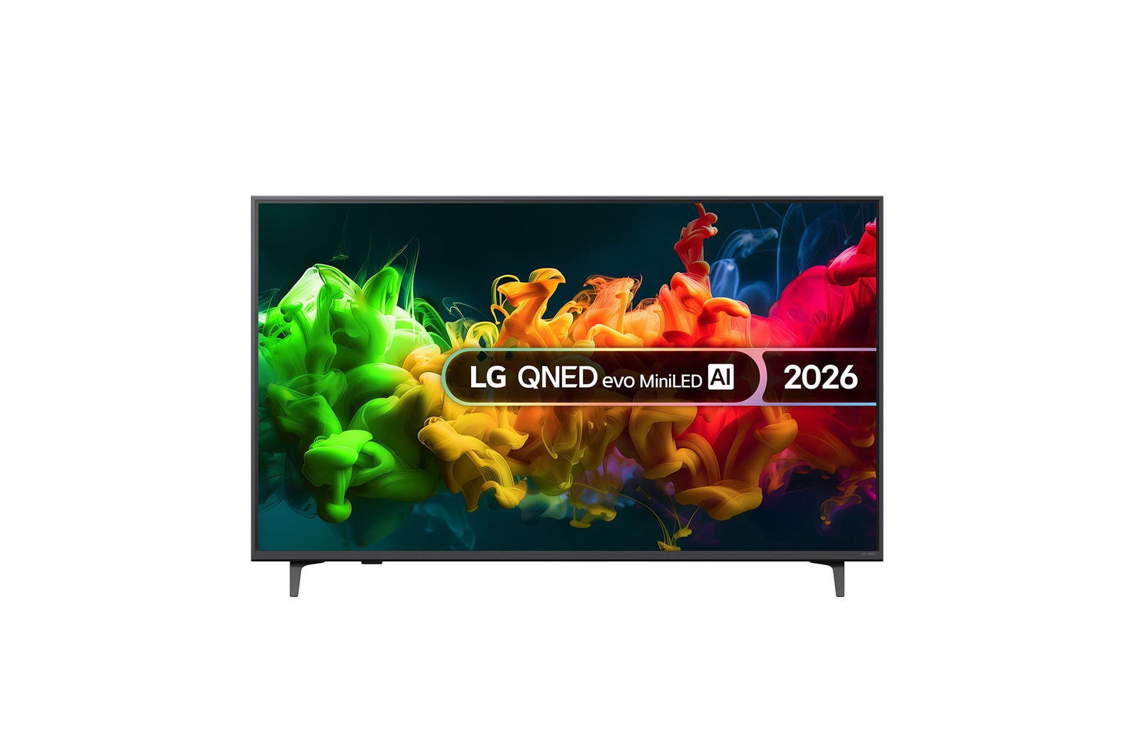 Front view of 50 inch LG QNED evo AI QNED81 Mini LED 4K Smart TV 2026 50QNED81B6C