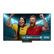 Front view of 85 inch LG QNED evo AI QNED83 Mini LED 4K Smart TV 2026 85QNED83B6A
