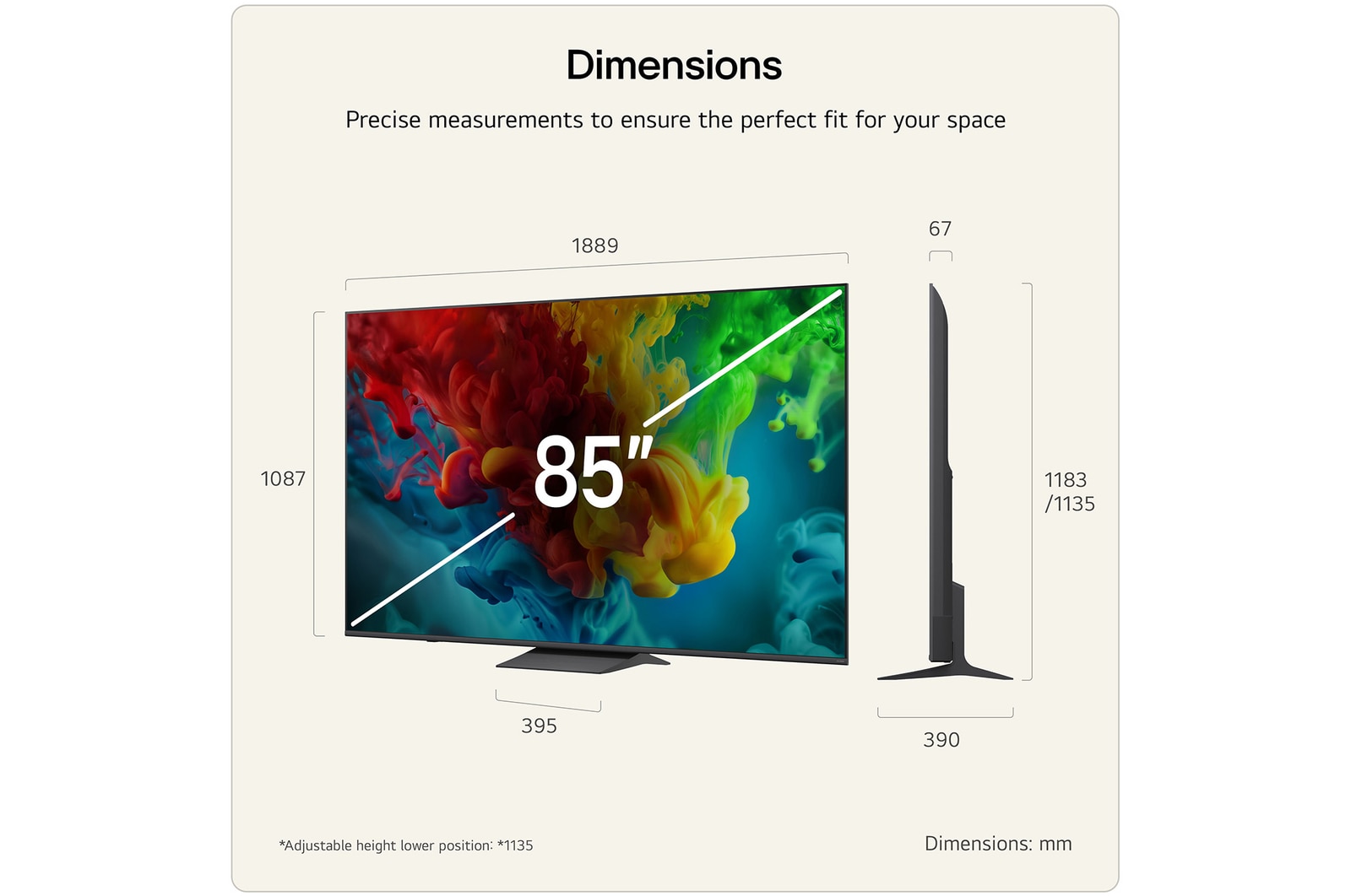85 inch LG QNED evo AI QNED83 Mini LED 4K Smart TV 2026