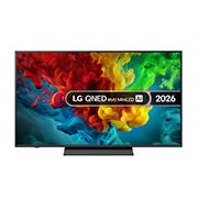 Front view of 55 inch LG QNED evo AI QNED83 Mini LED 4K Smart TV 2026 55QNED83B6A