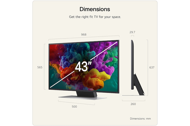 43 inch LG QNED evo AI QNED86 Mini LED 4K Smart TV 2026