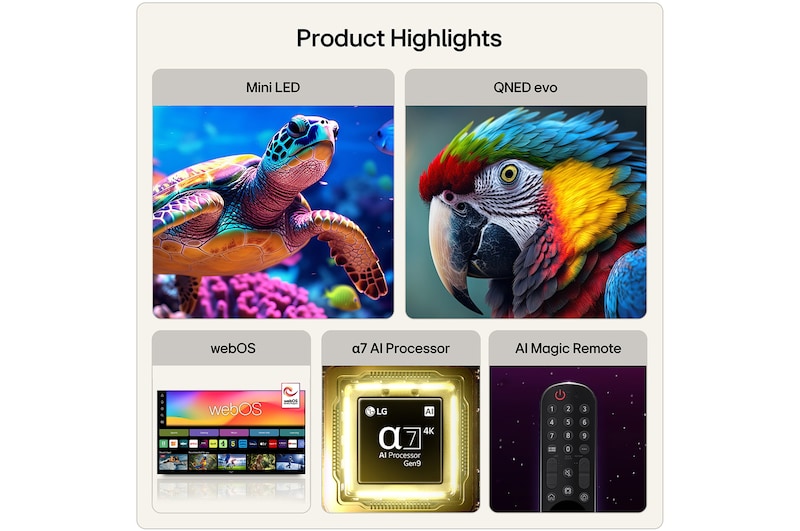 LG 43 inch LG QNED evo AI QNED80 Mini LED 4K Smart TV 2026, 43QNED87B6A