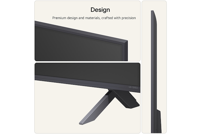 LG QNED evo AI QNED85 Mini LED highlights Mini LED with Precision Dimming in a split forest scene, comparing conventional LED with deeper blacks and more refined contrast as sunlight filters through the trees for greater clarity and depth.
