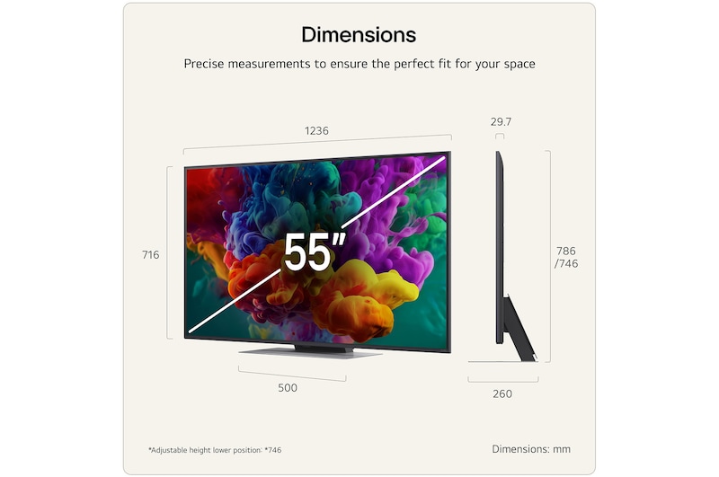 55 inch LG QNED evo AI QNED86 Mini LED 4K Smart TV 2026