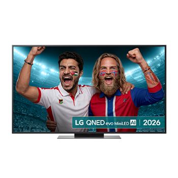Front view of 55 inch LG QNED evo AI QNED86 Mini LED 4K Smart TV 2026 55QNED86B6B