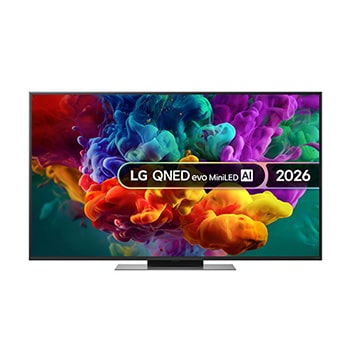 Front view of 55 inch LG QNED evo AI QNED87 Mini LED 4K Smart TV 2026 55QNED87B6A