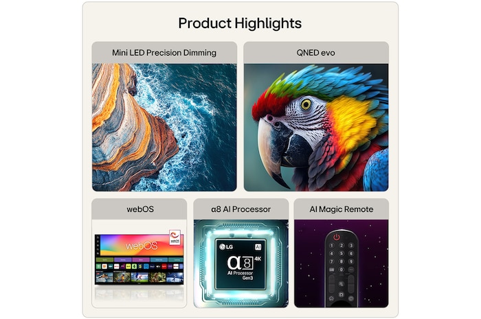 65 inch LG QNED evo AI QNED85 Mini LED 4K Smart TV 2026