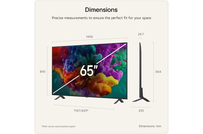 65 inch LG QNED evo AI QNED85 Mini LED 4K Smart TV 2026