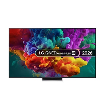 Front view of 65 inch LG QNED evo AI Mini LED QNED86 4K Smart TV 2026 65QNED86B6B